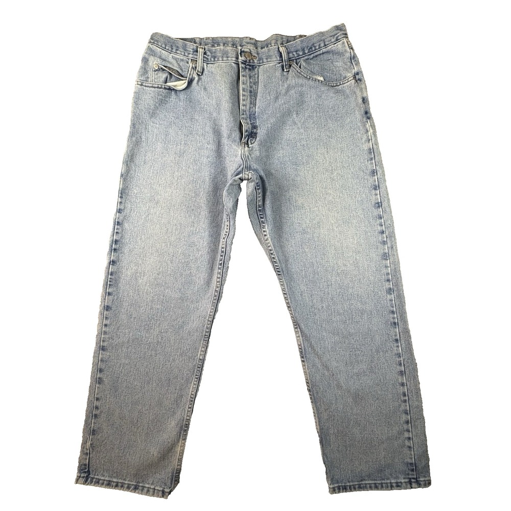 Wrangler‎ Men's 39x30.5 Light Wash Straight Leg Jeans SEE DESCRIPTION